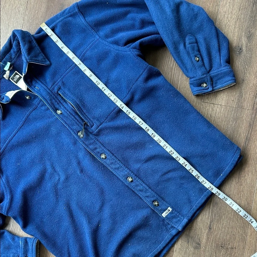 The North Face Vintage  Blue Button-Up Fleece Shirt ! Large